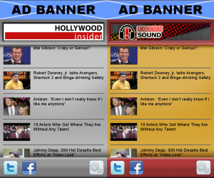 App mockups for Hollywood Insider and Underground Sound, two of Versaly's video IPs